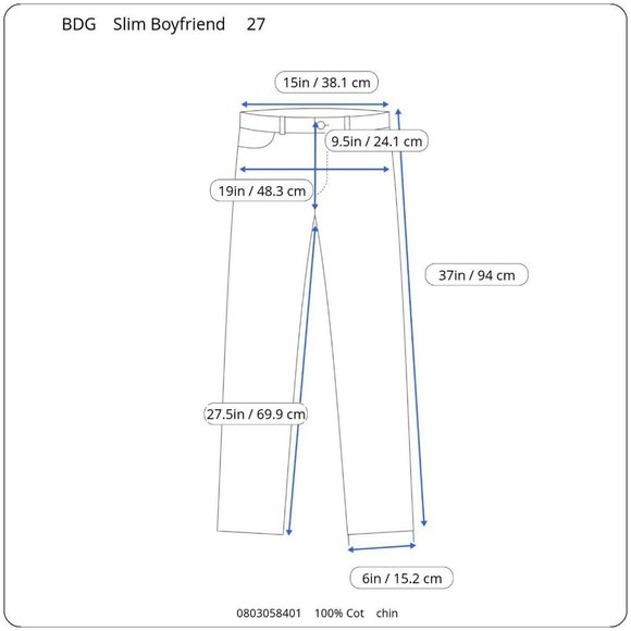 BDG Slim Boyfriend Distressed Light Jeans 27 27 - Picture 9 of 9